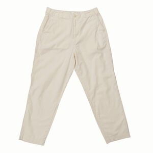 Uniqlo Womens Medium Beige Cotton Linen Tapered Pants Casual Minimalist Coastal